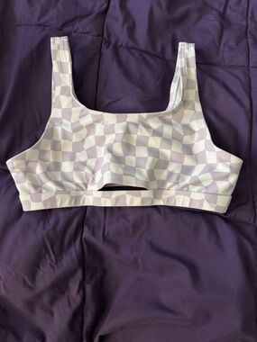 Old Navy Lilac and White Check Sports Bralette size 10-12 years